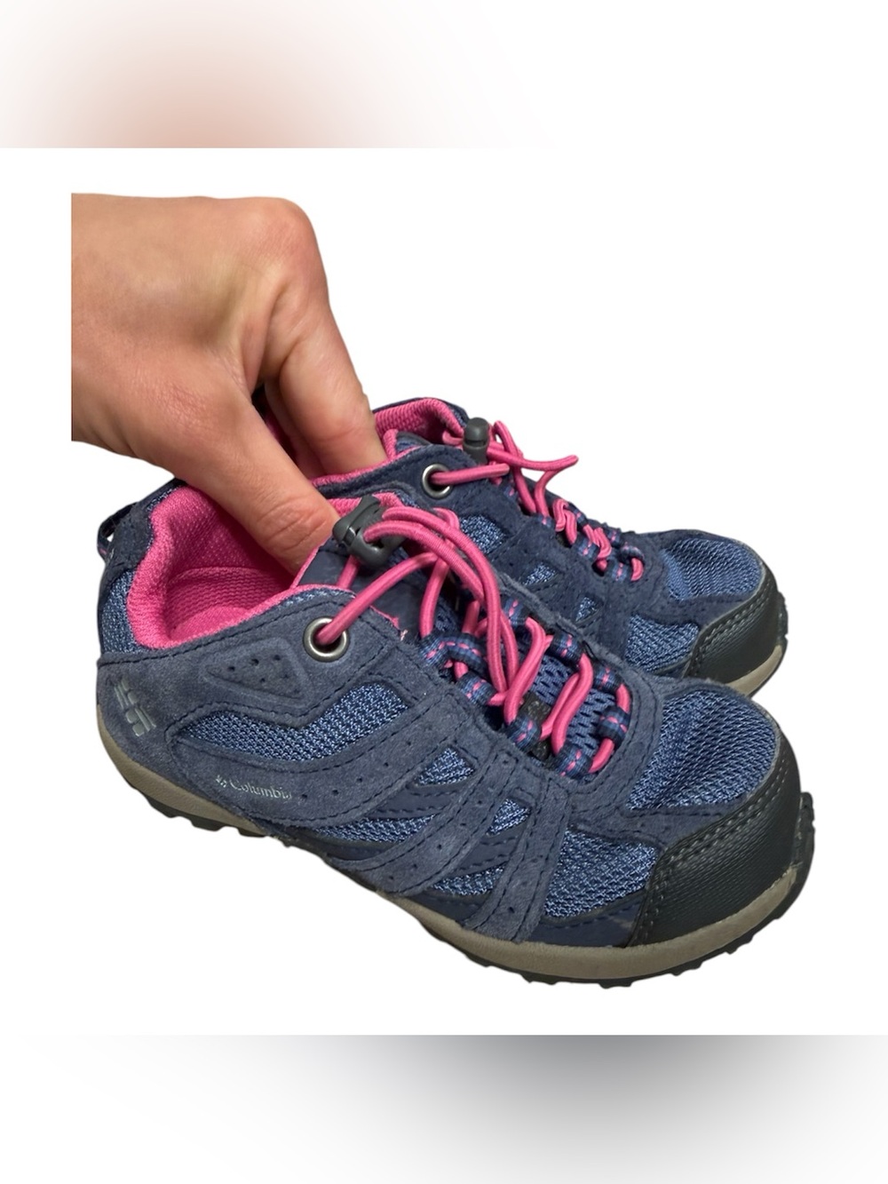 Columbia Kids Redmond Waterproof Hiking Shoes Navy & Pink Sz 11 Youth Keen like